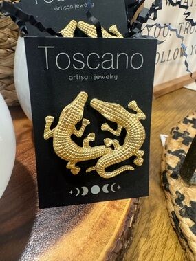 Gold Alligator Earrings